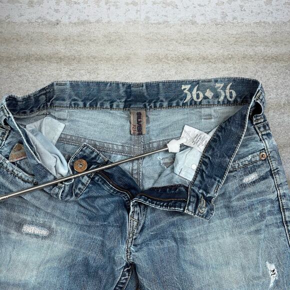 Vintage Y2K Skater Wide Leg Jeans 36x36 Flared Bell Bottoms Silver Medium Wash - Picture 5 of 6